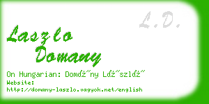 laszlo domany business card